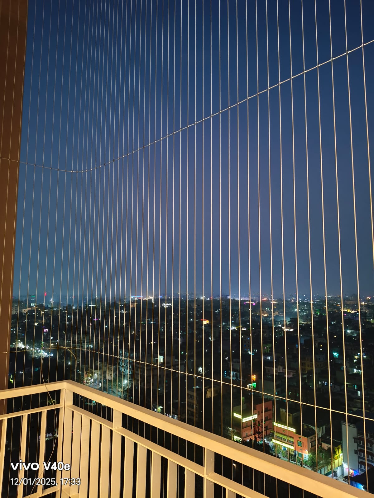 High-rise apartment invisible grill installation
